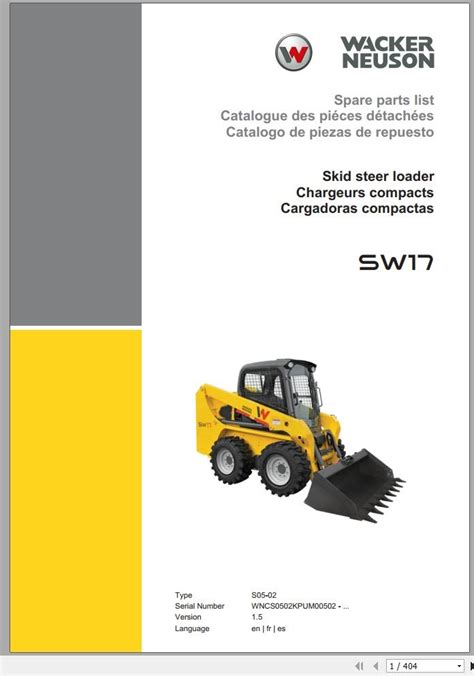 wacker neuson sw17 skid steer tires|wacker neuson repair manual.